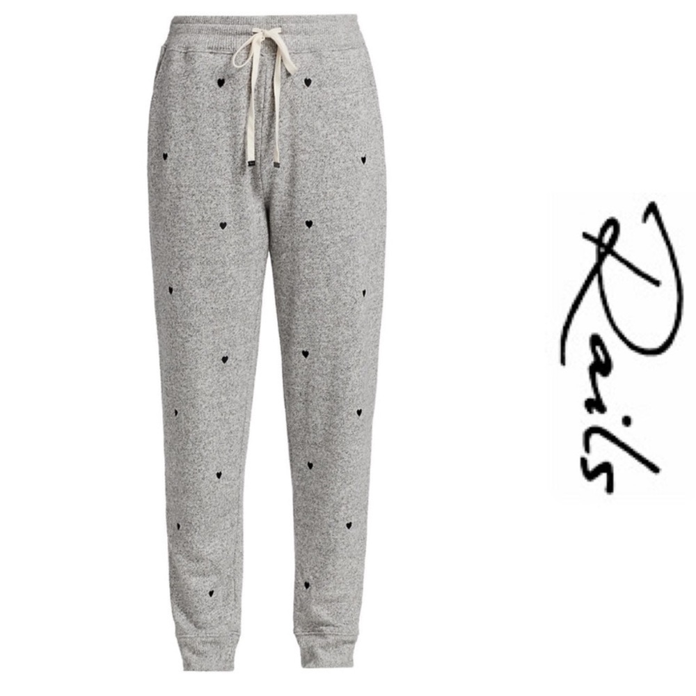 Rails Oakland Sweatpant Melange Grey Black Hearts Jogger Large - Picture 3 of 12